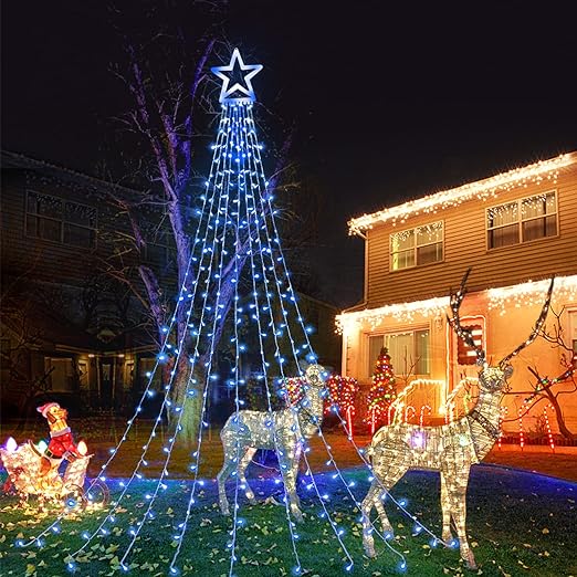 Estrella y Cascada de Luces Navideñas