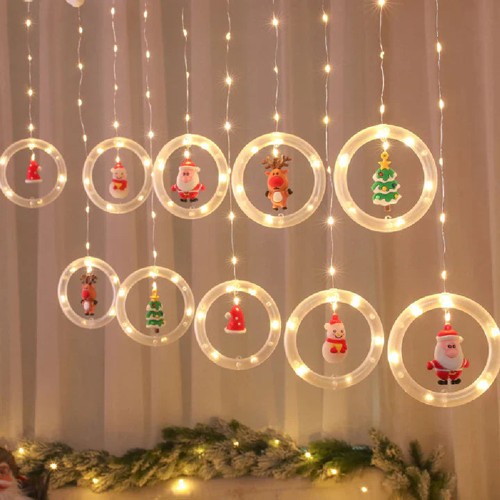 Cortina de Aros Led Navideños