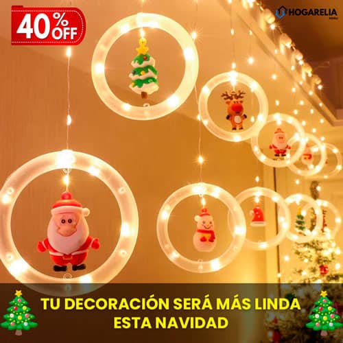 Cortina de Aros Led Navideños